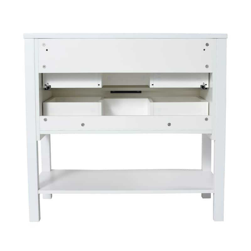 Plywood Freestanding Bathroom Vanity Set with Integrated Sink