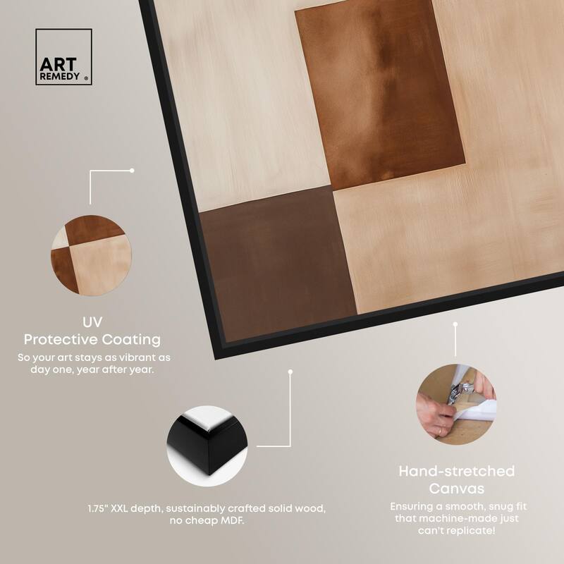 Cream and Brown Panels III Canvas by Art Remedy