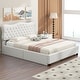 preview thumbnail 11 of 14, Queen Size PU Leather Upholstered Platform Bed with 4 Drawers
