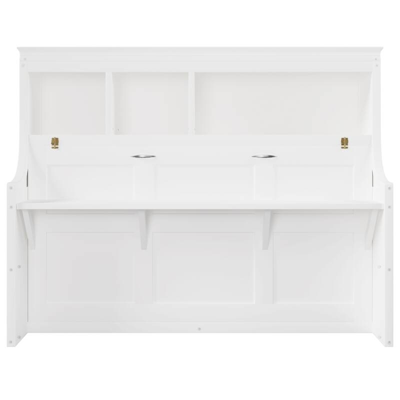 Roomfitters Twin Murphy Bed with Fold-Down Desk and Storage Shelves