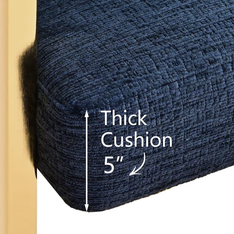 25" Seat Height Upholstered Chenille Gold Matel Counter Stool