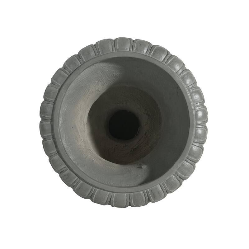Classic Elegant Gray Urn Planter Pot for Patio Garden and Living Room