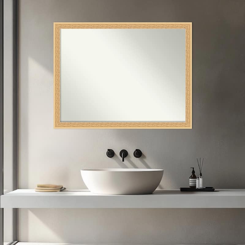 Bethany Non-Beveled Wood Framed Bathroom Vanity Wall Mirror
