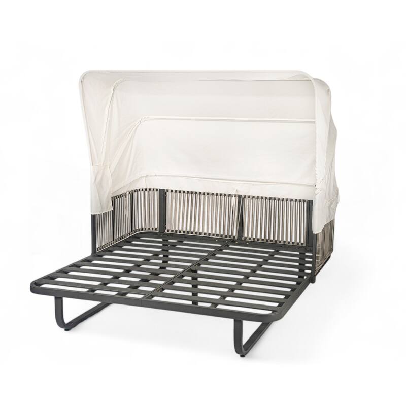 57" Outdoor Patio Daybed Rattan Daybed