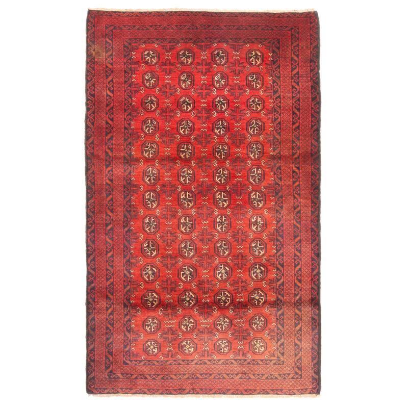 ECARPETGALLERY Hand-knotted Teimani Dark Red Wool Rug - 3'5 x 5'9