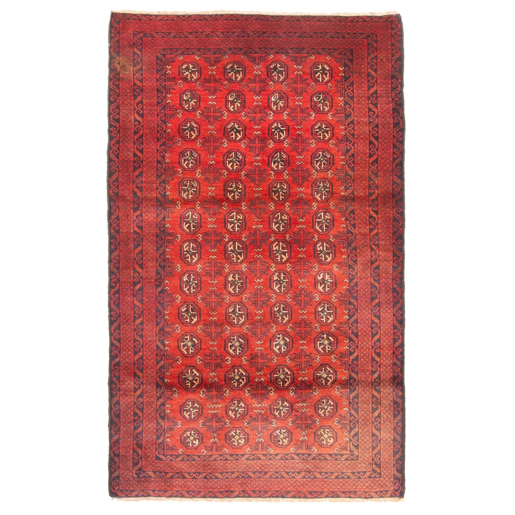 ECARPETGALLERY Hand-knotted Teimani Dark Red Wool Rug - 3'5 x 5'9