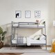 preview thumbnail 2 of 9, Full over Full Wooden Bunk Bed,High Guardrail,Ladder,No Box Spring