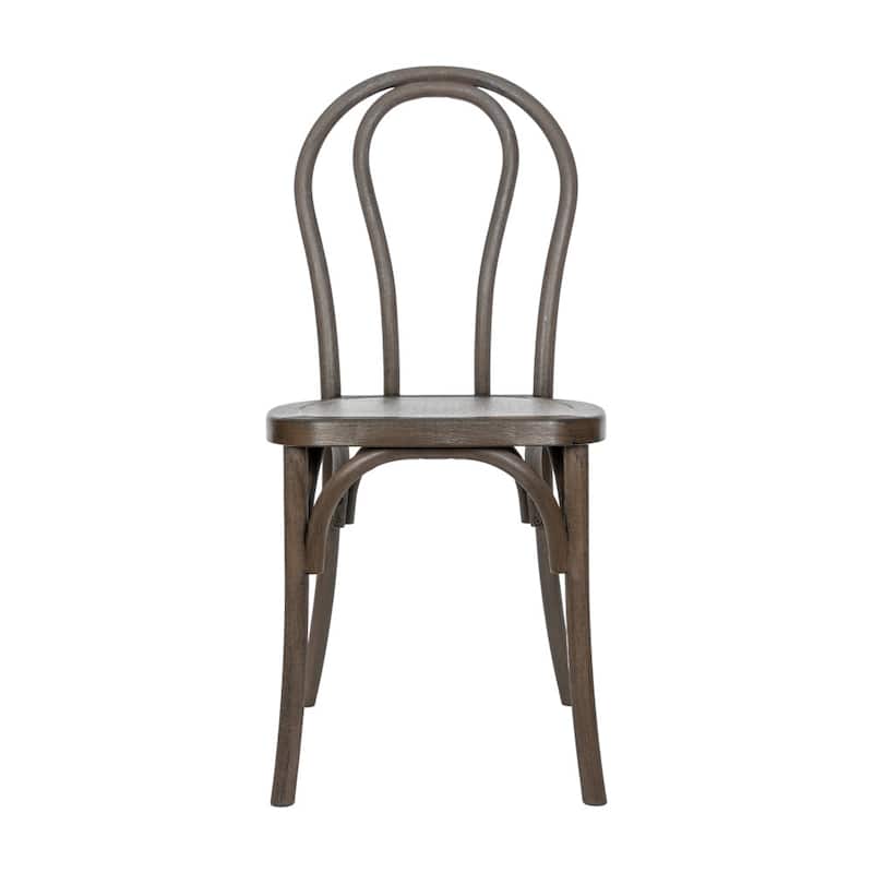 2PK Indoor/Outdoor Commercial Grade Wood Look Resin Thonet Style Chair - 16.5"W x 19.25"D x 36"H