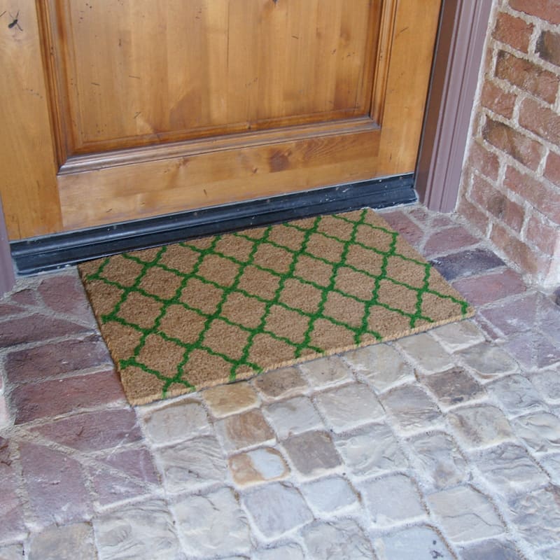 Rubber-Cal "The Moroccan" Coir Mats - 18" x 30" - Brown or Green