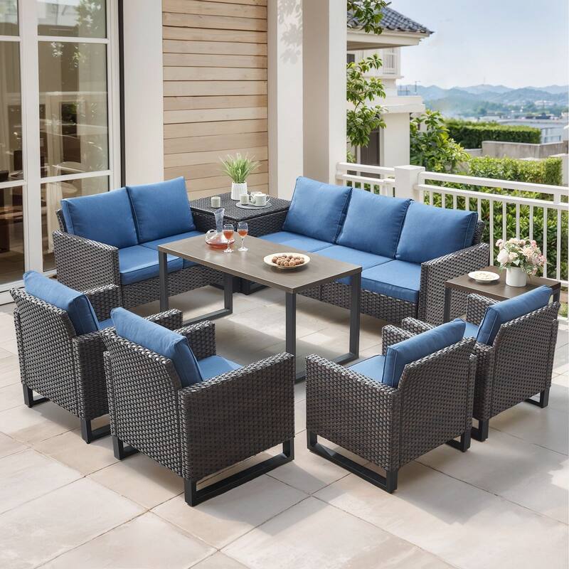 Gymojoy All-Weather Wicker Outdoor Patio Conversation Set Seating Group With Lounge Chairs