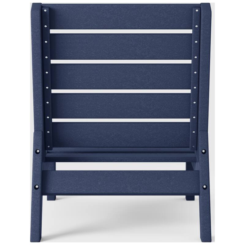 Birchwood All Weather HDPE Outdoor Patio Deep Seating Navy Blue Armless Chair With Cushions (1-Piece)