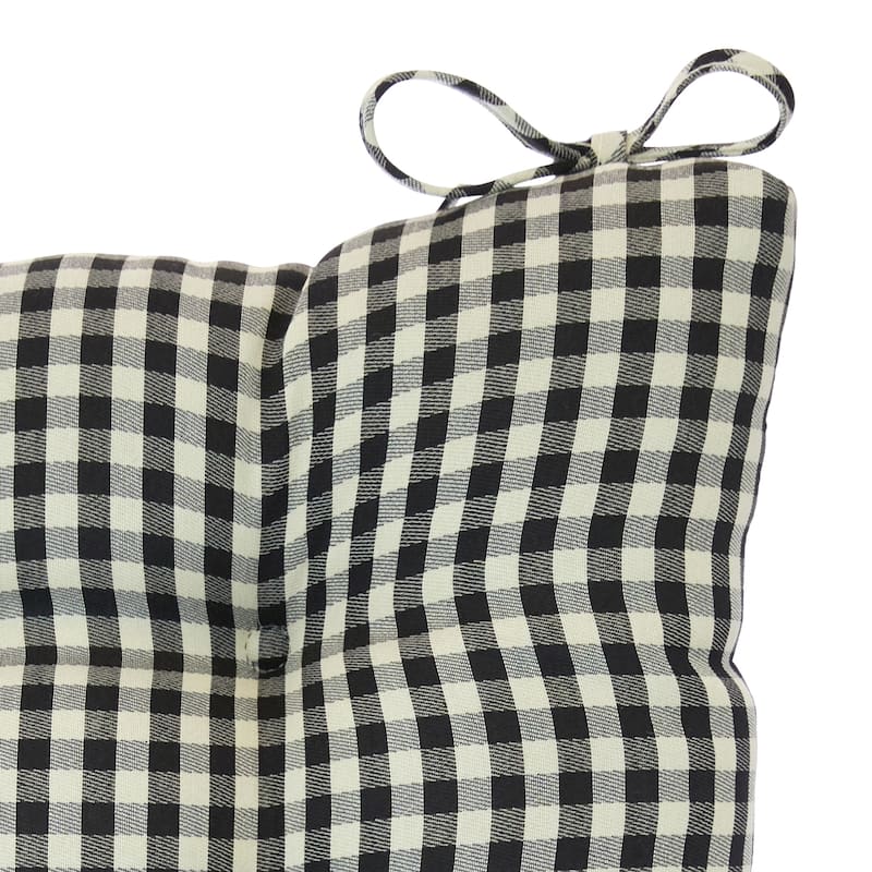 Gripper Gingham Rocking Chair Seat Cushion Set with Gripper Backing