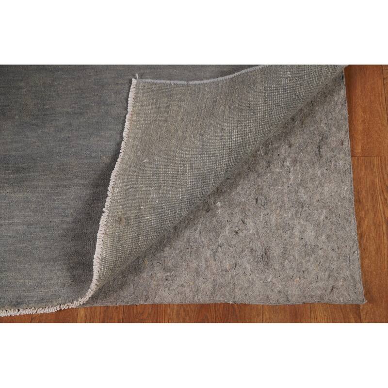 Gray Modern Gabbeh Oriental Foyer Rug Hand-Knotted Solid Wool Carpet - 3'3"x 4'10"