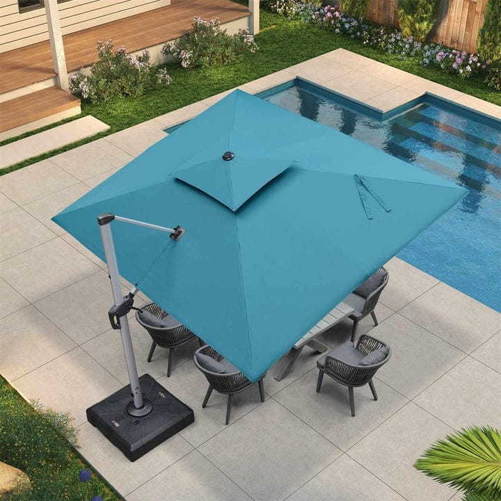 PURPLE LEAF Double Top 9x11/9x12/10x12/10x13ft Rectangle Umbrella Large Cantilever Outdoor Classic Umbrella
