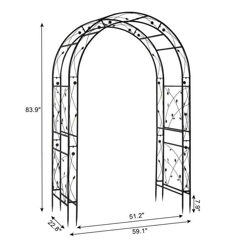 Steel Garden Arch Arbor Wedding Arch Backdrop Stand for Ceremony Party