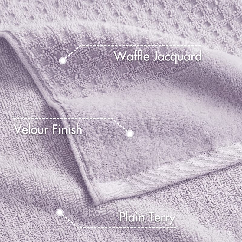 Madison Park Spa Waffle Cotton Waffle Jacquard Antimicrobial Bath Towel 6 Piece Set