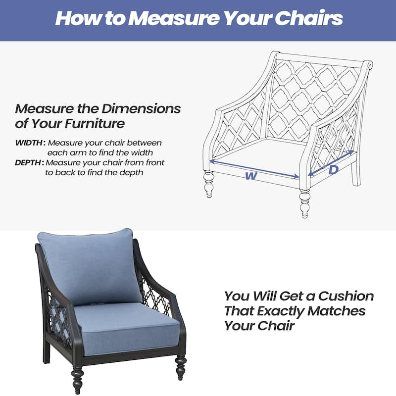 24"x 24" Outdoor Premium Deep Seat Sunbrella Cushion Set Chair Cushion