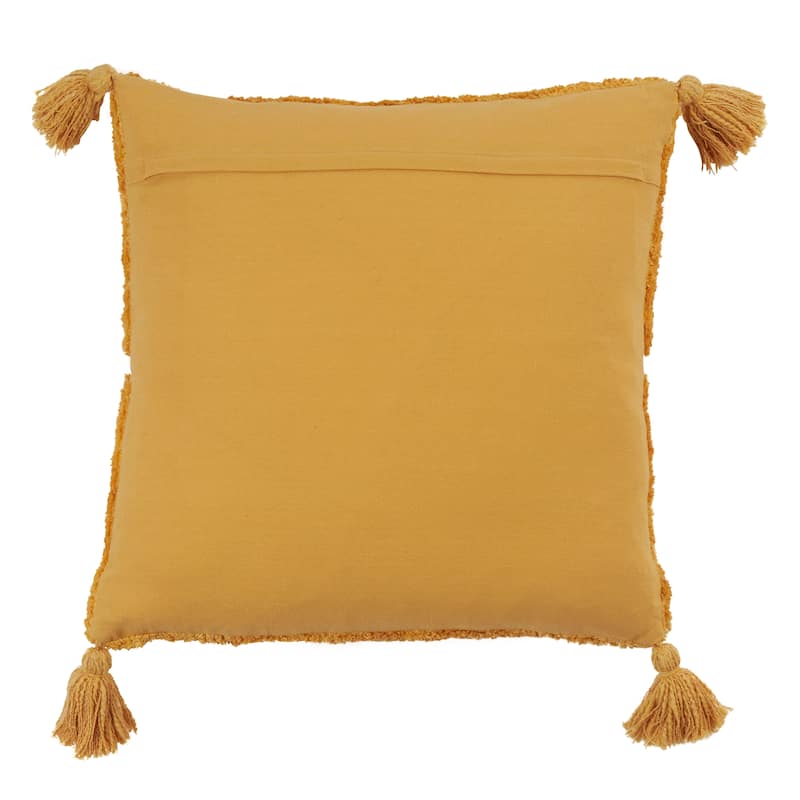 Tufted Diamond Pillow With Tassels