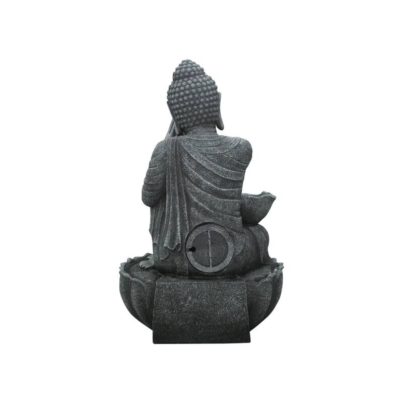 LED Lighted Sitting Buddha Outdoor Garden Water Fountain - 32.25"