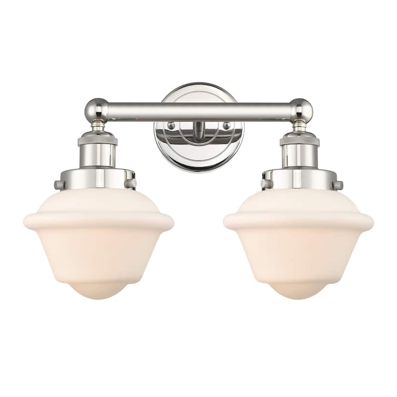Innovations Lighting 616-2W-10-16 Oxford Vanity Oxford 2 Light 16" - Polished Nickel / Matte White