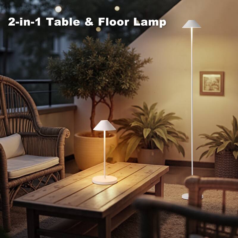 Netin 58 in. Smart RGB Integrated LED Dimmable Waterproof Rechargeable Standard Floor Lamp for Living Room and Outdoor - 58 in