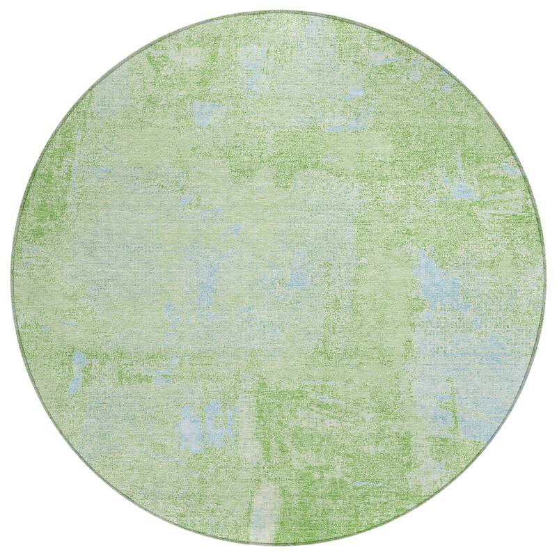 Machine Washable Indoor/ Outdoor Abstract Imprints Chantille Rug