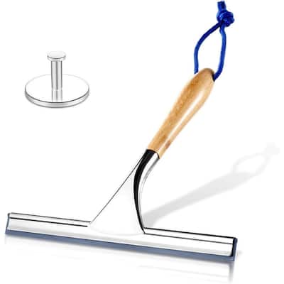 ToiletTree Products All Purpose Bamboo Stainless Steel Squeegee - Rust Proof Deluxe Squeegee with Hanging Hook