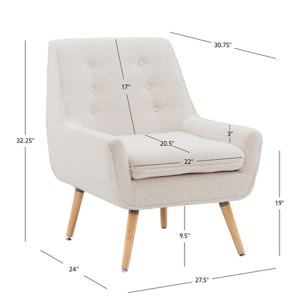 Arlo white faux top sherpa accent chair