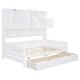 preview thumbnail 29 of 35, 2 Color Modern Full Size Wooden Daybed with 2 Drawers, All-in-One Cabinet and Shelf