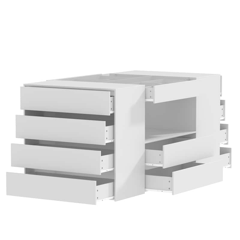 Sleek Closet Storage Island with Multiple Drawers for Accessories