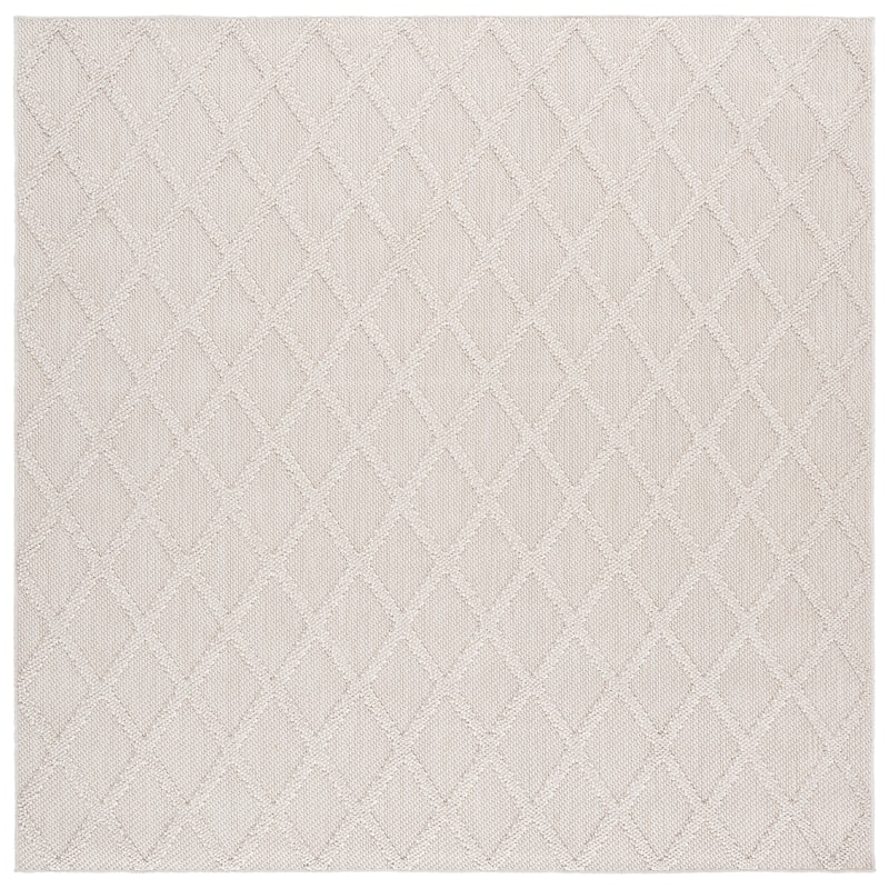 SAFAVIEH Highland Inesa Trellis Rug - 6'7" Square - Light Beige/Ivory
