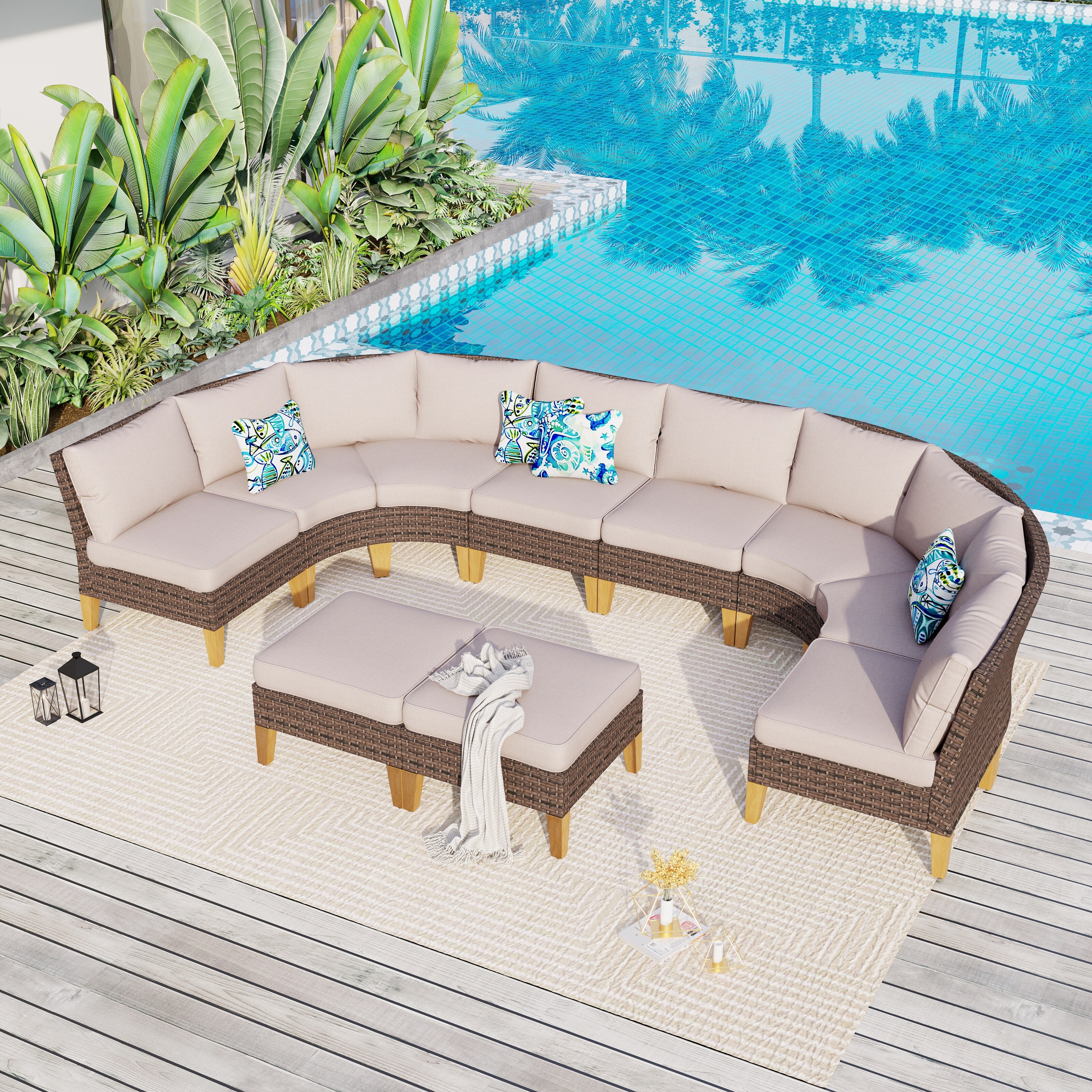 Belham living cara all weather wicker sectional sofa set clearance