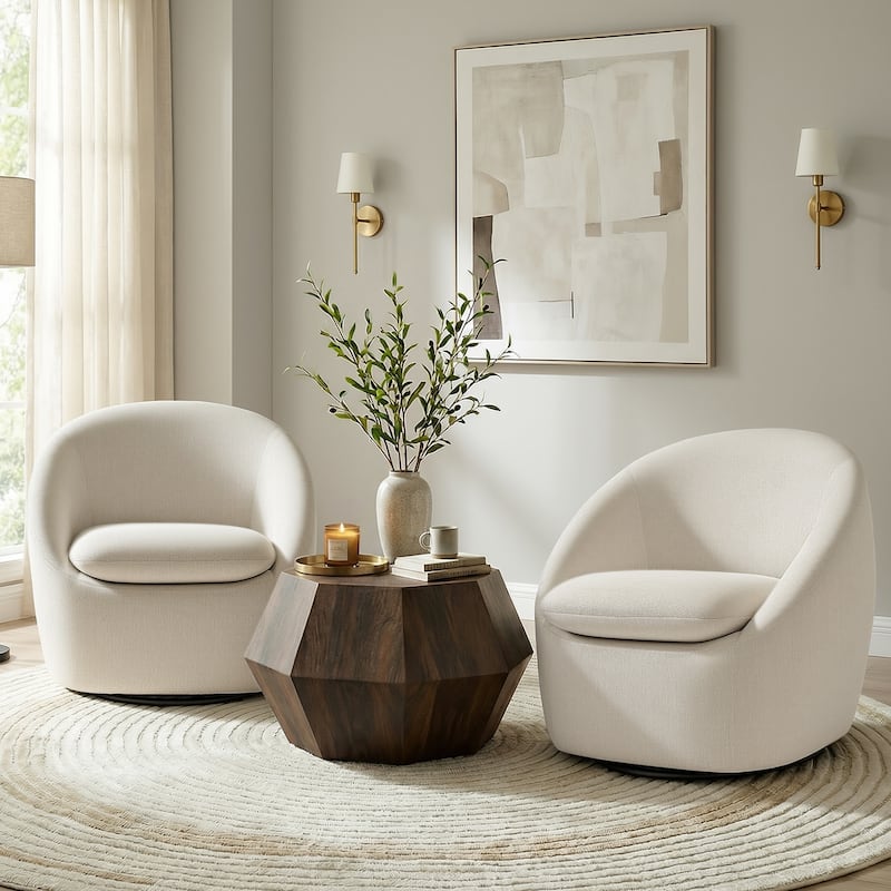 360° Swivel Chenille Upholstered Barrel Accent Chair Armchair - 30.3"W x 28.7"D x 29.5"H