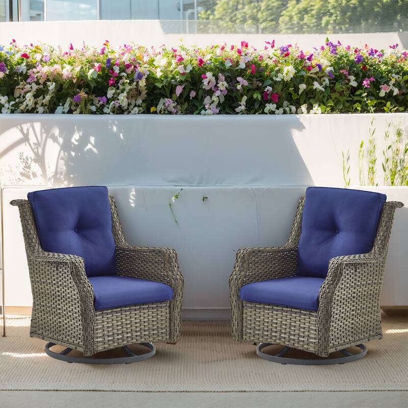 Gymojoy 4-Piece Patio Outdoor Bistro Rocking Chair Set - Grey