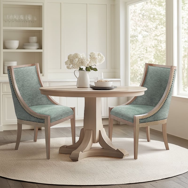 Martha Stewart Elmcrest Upholstered Dining Chair with Nailhead Trim