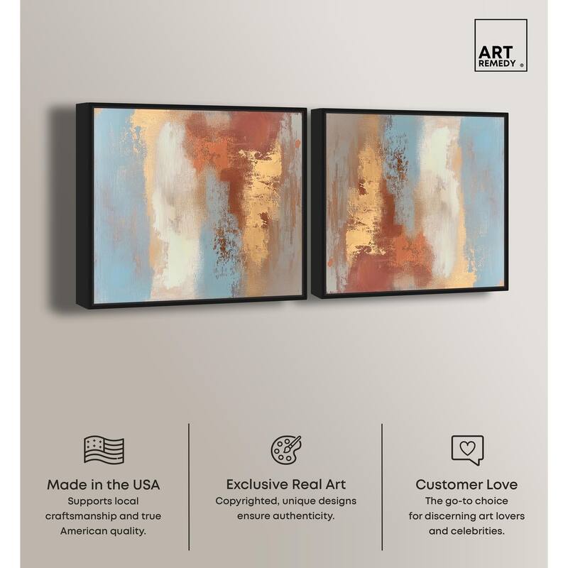 Azure and Gold Canvas by Art Remedy