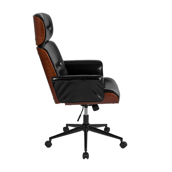 Leather and wood shop executive office chair