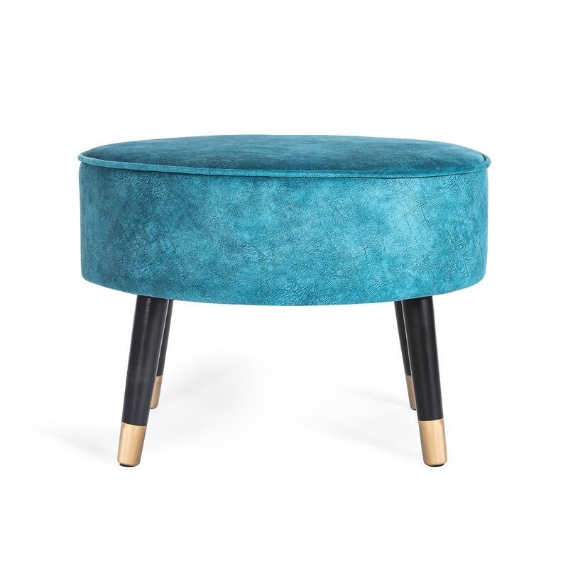 Adeco Ottoman Foot Stool Rest Oval Home Vanity Bench