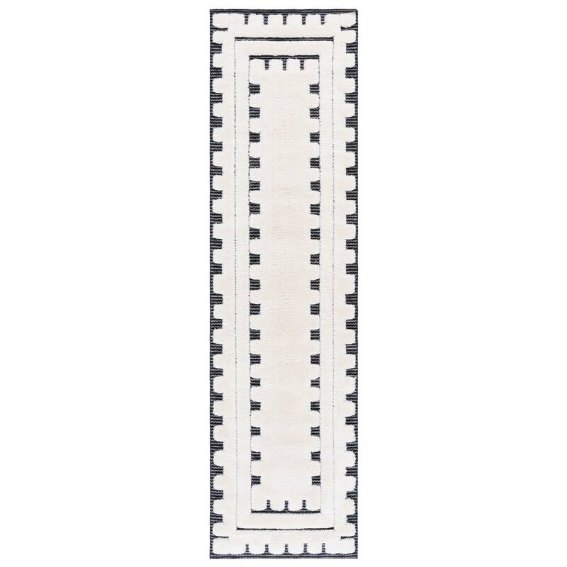 SAFAVIEH Celebrity Whoan Modern Rug - 2'2" x 8' Runner - Ivory/Black