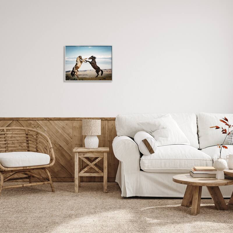 Stupell Fighting Horses Photography Framed Giclee Art Design by PBurchettePhoto