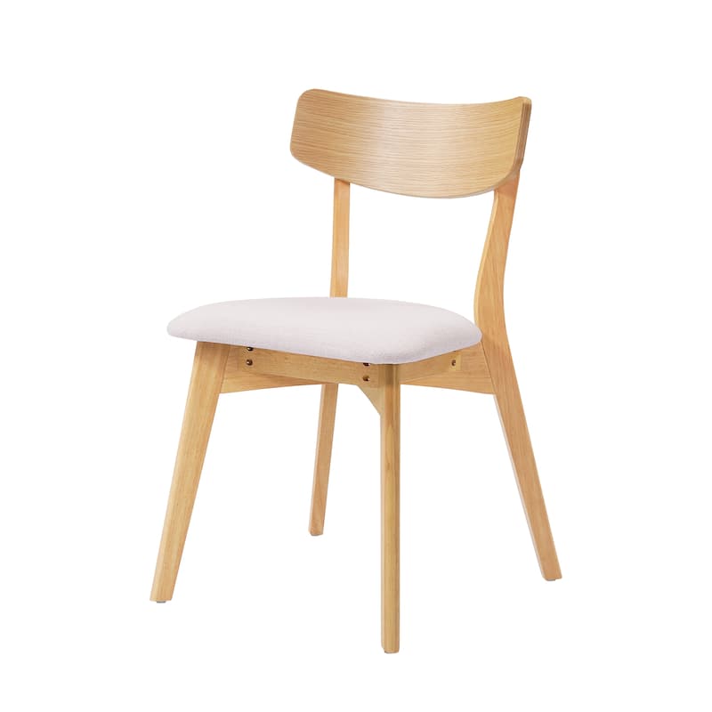Chazz Mid-Century Modern Upholstered Rubberwood Dining Chairs (Set of 2/4) by Christopher Knight Home