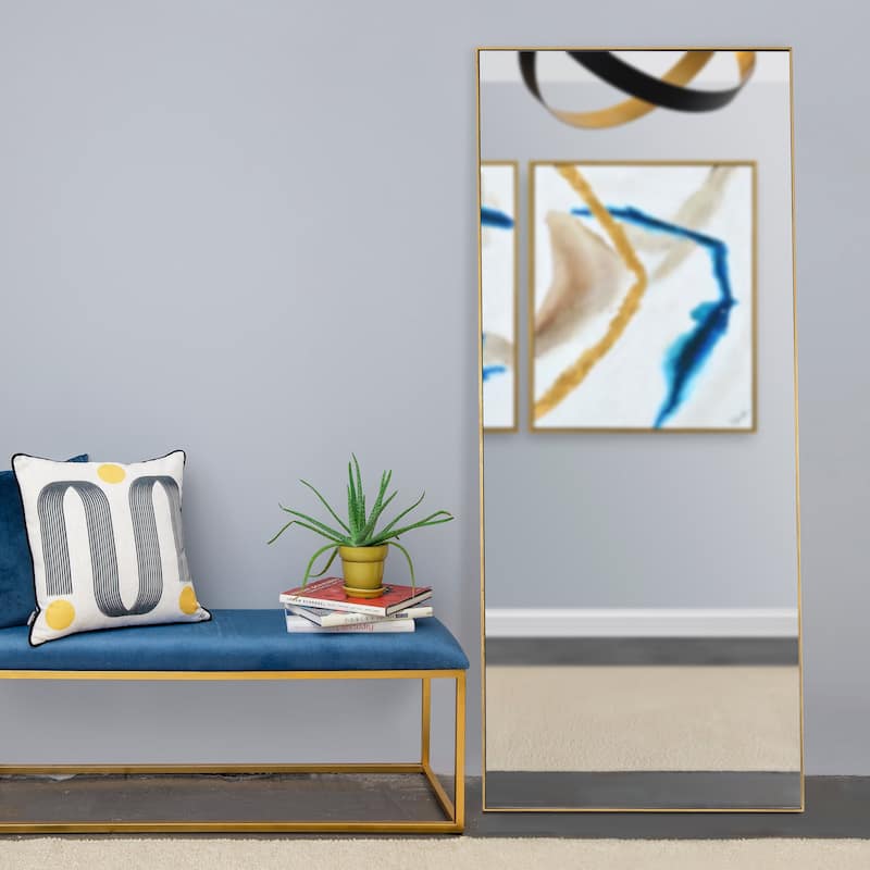 Renwil Crosland  72" Tall Rectangle Wall Mirror, Yellow