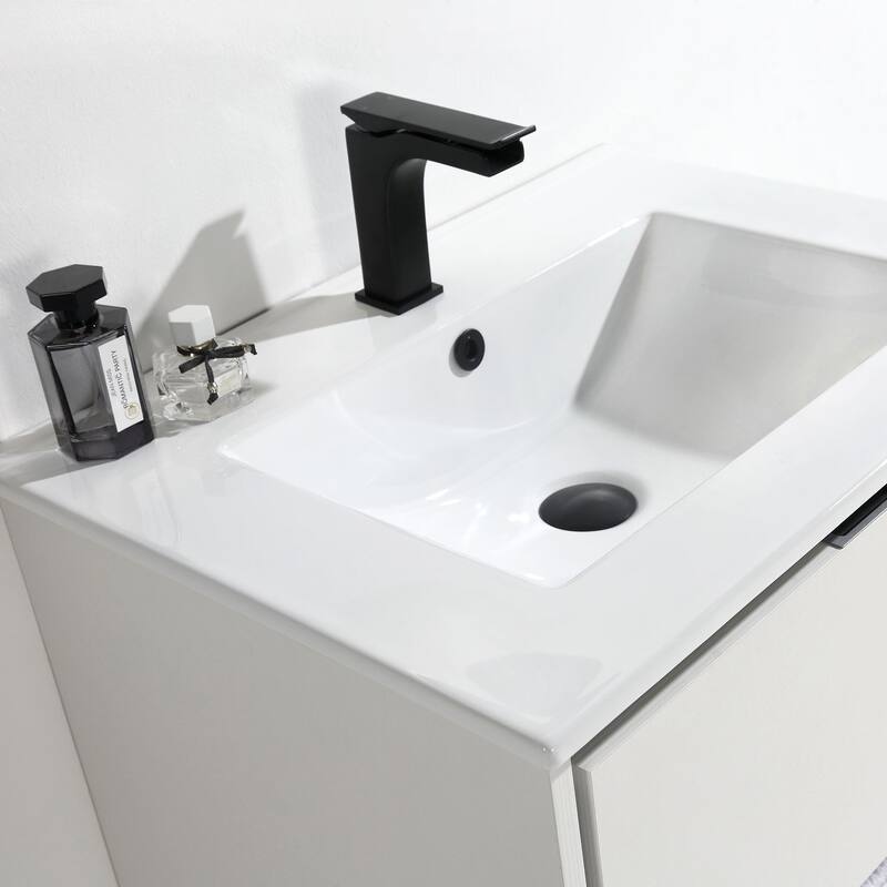 24"/30"/32"/36" Floating Bathroom Vanity Set with Ceramic Sink