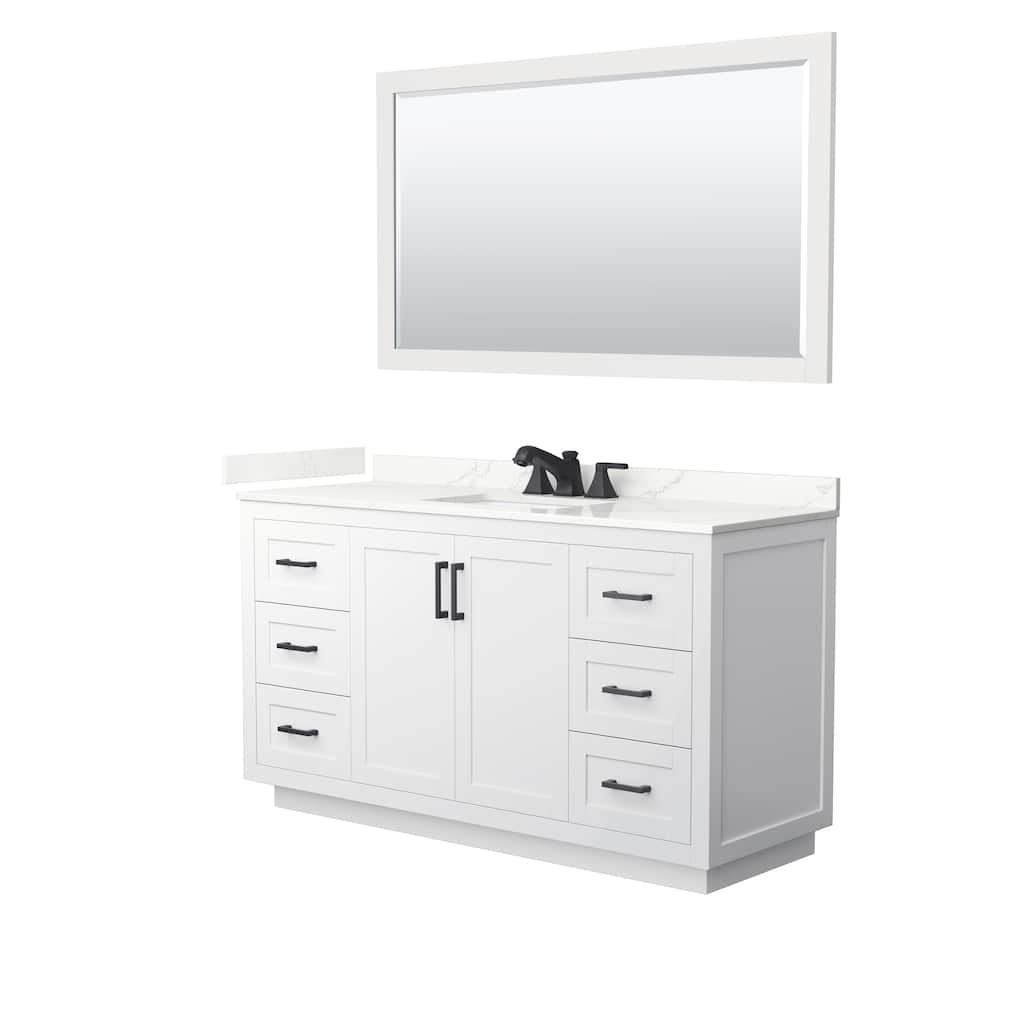 Miranda 60-inch Single Vanity, Quartz Top, 58-inch Mirror