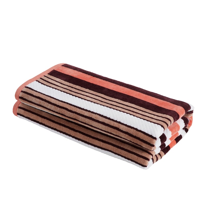 Superior 100% Cotton Rope Textured Oversized Beach Towel Set of 2 - 34 x 64