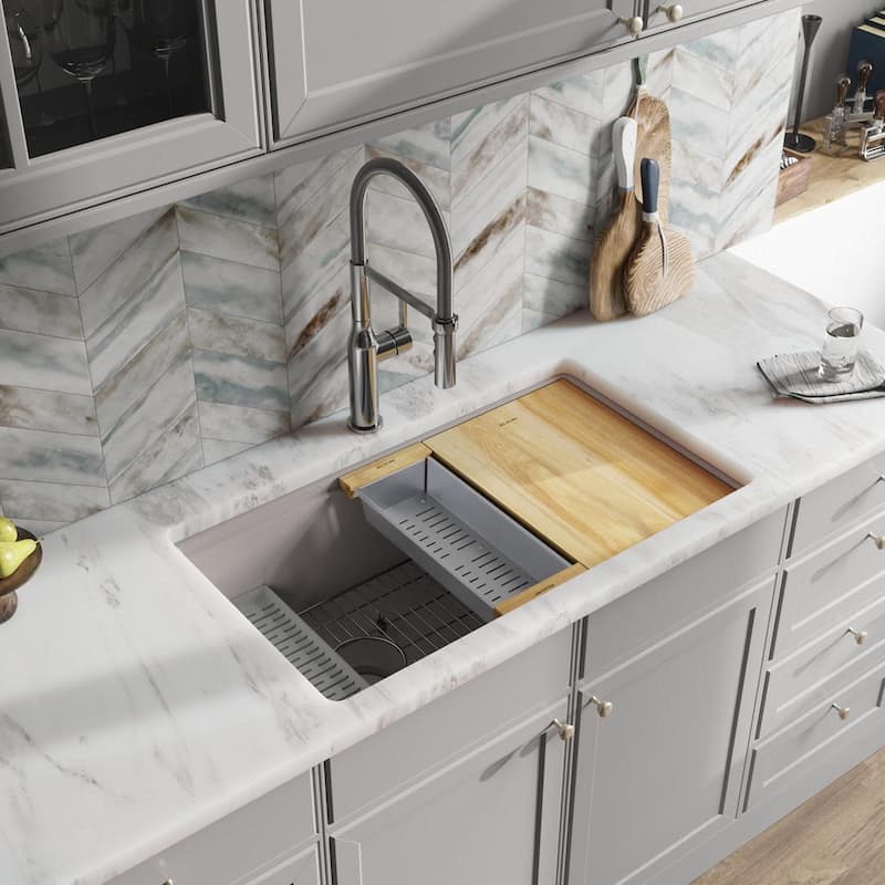 Elkay ELXRU13322W Quartz Luxe 33" Undermount Single Basin Quartz