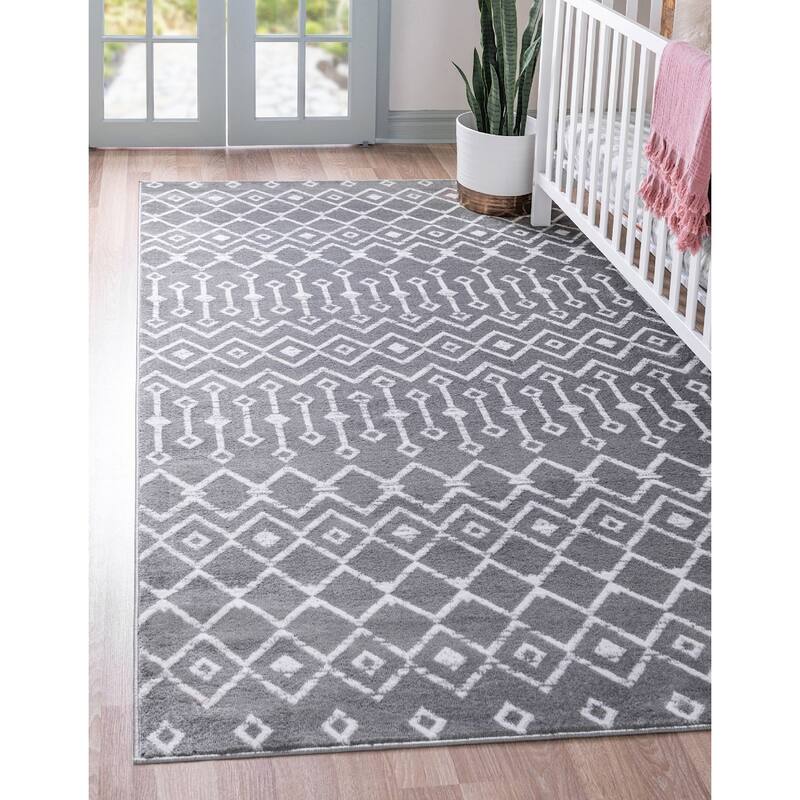 Contemporary Zala Collection Area Rug - 2'2"x3' - Dark Gray