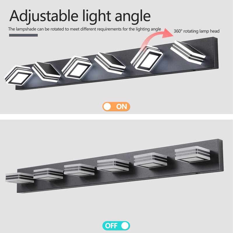 Contemporary LED Vanity Fixture – Dimmable Iron & Acrylic Bathroom Wall Light for Mirror Illumination‌