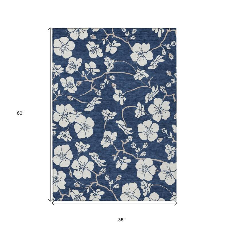 HomeRoots Floral Transitional Rectangle Outdoor Rug