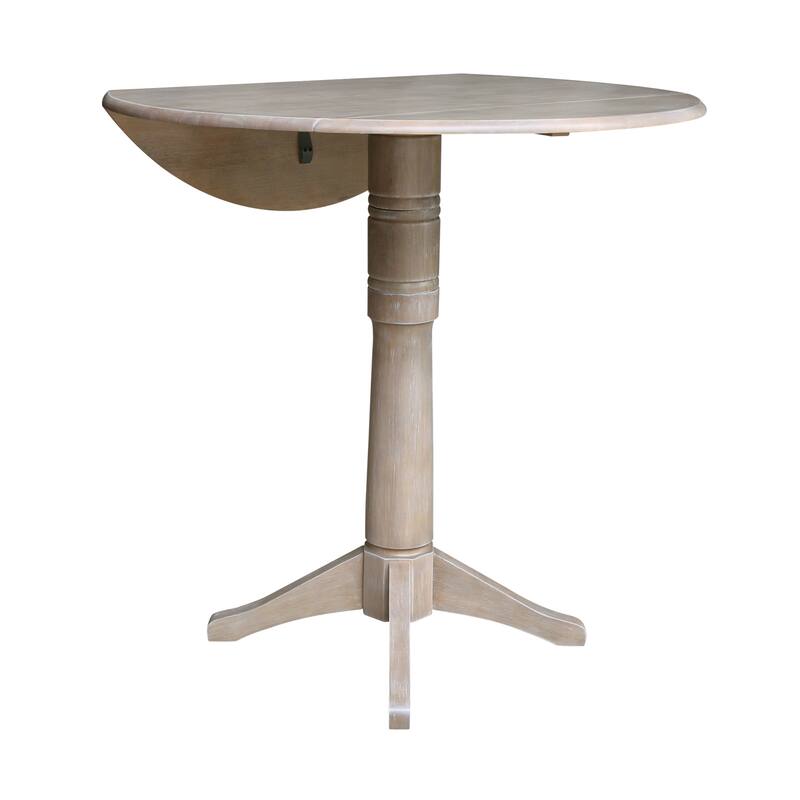 42 in. Round Top Dual Drop Leaf Pedestal Dining Table